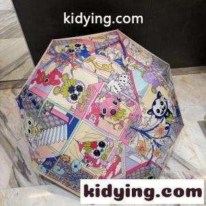 グッチ ブランド コピー 傘 偽物 遊び心満載 プリント 自動開閉 折りたたみ傘kid26GTDyqi