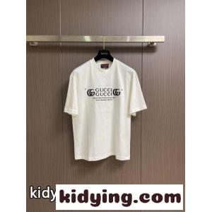 カジュアル ロゴ入り 半袖Tシャツ グッチ コピー Tシャツ 偽物 クルーネック ホワイトkid26nCC41v