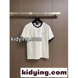 配色 スクリプトロゴ リンガーTシャツ グッチ スーパーコピー Tシャツ 偽物 コットン ホワイトkid26H5fi4n