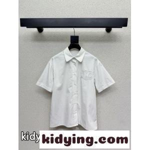 シンプル 洗練された トリオンフ 半袖シャツ セリーヌ コピー シャツ 偽物 コットン ホワイトkid26PLr05b
