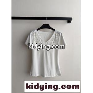 コットン Vネック 半袖Tシャツ クリスチャン・ディオール コピーブランド Tシャツ 偽物 ホワイトkid26uS9fWD