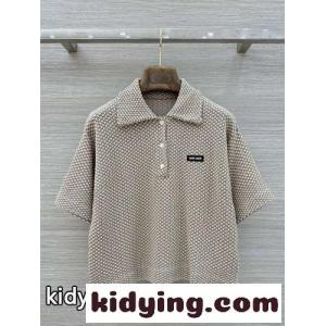 カジュアル コットン ポロシャツ ミュウミュウ ブランド コピー Tシャツ 偽物 合わせやすいkid26vyO1Pf