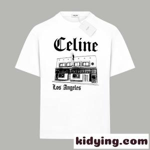 celine コピー セリーヌ コピー 2026新作 ロゴプリント 半袖Tシャツ オーバーサイズ コットン クルーネック 人気kidying261H5Xbm