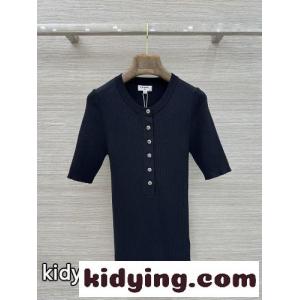 ビジューボタン 半袖ニットプルオーバー シャネル コピー ニット コピー ビスコース ブラックkid26P9reim