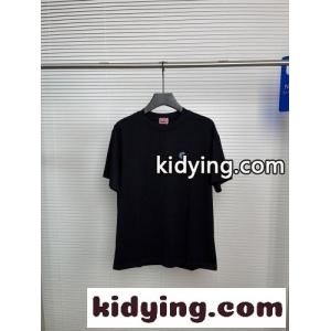 エンブロイダリー コットン 半袖Tシャツ ケンゾー Tシャツ コピー ブラックkid26Pneiyi