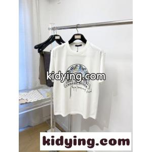 カジュアル プリント クロムハーツ スーパーコピー Tシャツ 偽物 クルーネック 半袖Tシャツ ホワイトkid26riqiem