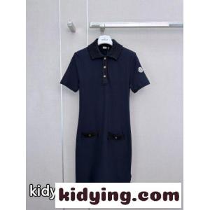 カジュアル 上品 切り替え ポロワンピース モンクレール スーパーコピー ワンピース 偽物 ネイビーkid26f0Tvaq