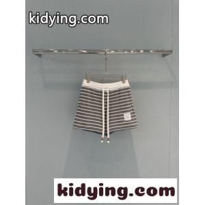 爽やか ボーダー柄 ニット ショートパンツ トムブラウン コピー パンツ 偽物 グレーkid269PTj4j
