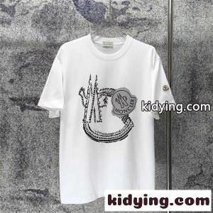 ドローイングプリント ロゴモチーフ クリエイティブデザイン moncler コピー モンクレール コピー コピー 半袖Tシャツkidying2681LX1n