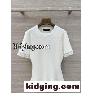 レーストリム ショートスリーブ リブニット グッチ コピー ニット 偽物 ホワイトkid26KD8Duy