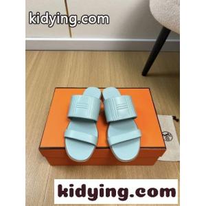 エルメス コピー サンダル モナ スーパーコピー 上品 シンプル Hロゴ ライトブルーkid2685nKTz