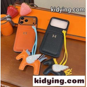 カード収納 チャーム付き スマホケース エルメス スーパーコピー アイフォンケース 偽物 iPhone17kid26qiy81v