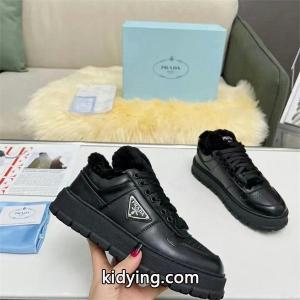 prada コピーブランド プラダ コピーブランド 激安 レディース スニーカー 厚底 ファー付き レザー シューズ 冬 新作kidying268HbSry