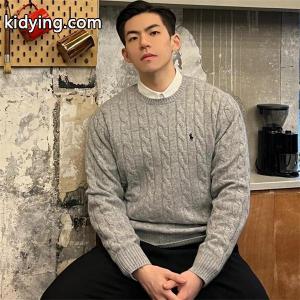 グレー 麻花纹 円领 ニットセーター ポロラルフローレン POLO RALPH LAUREN スーパーコピー 秋冬着こなし上品 定番kidying26XjaOnm