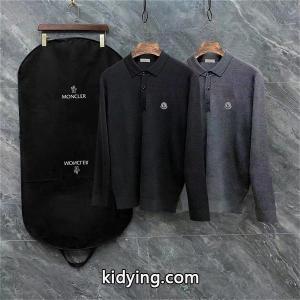 ブラック / グレー セーター POLO ロゴ 刺繍 2026秋冬洗練 モンクレール コピー スーパーコピートップス moncler コピーkidying26q8rKnm