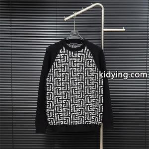 ブラック × ホワイト ジオメトリックロゴ ニットセーター バルマン スーパーコピー balmain スーパーコピー コピー 秋冬 注目kidying264Da8nu
