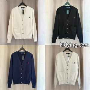 ホワイト × ブラック POLO RALPH LAUREN コピー 秋冬クラシック多彩 定番 4 色 V 领 カーディガン ポロラルフローレンkidying26WrqC8b