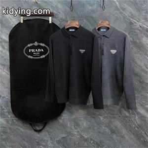 ブラック / グレー セーター POLO クラシック三角ロゴ 2026秋冬洗練 プラダ コピー prada コピー コピートップスkidying26jG155n