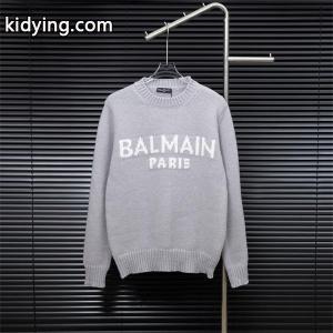 グレー 大ロゴ ニットセーター バルマン コピーブランド balmain コピーブランド スーパーコピー 秋冬日常シンプル定番kidying26vSL9fi