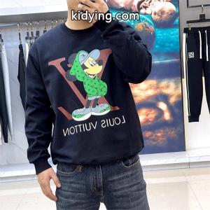 カジュアル人気 個性派プリント Louis vuitton ブランド コピー ルイヴィトン ブランド コピー スーパーコピー ブラック キャラクター パーカーkidying26XnWHfq