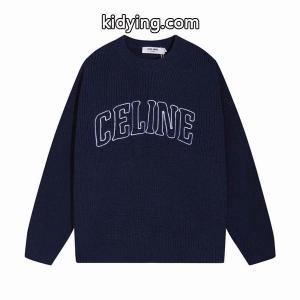 上質なネイビーが映える 2026秋冬新作 ロゴ刺繍 クルーネック ニット セーター セリーヌ コピー celine コピー 偽物kidying26bSPDqy