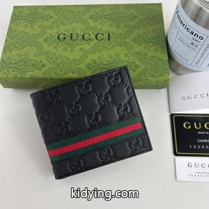 gucci コピー 偽物 二つ折り財布 GGエンボス ブラックレザー グリーンレッドライン 高級 スタイリッシュ グッチ コピーkidying26y4vWna