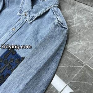 クロムハーツ コピー コピー 上品 高品質 デニムシャツ クロス刺繍 ポケットデザイン CHROME hearts コピーkidying26eKHTLv