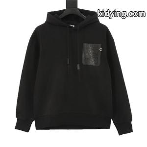 ロエベ ブランド コピー loewe ブランド コピー 偽物 パーカー ブラックレザーポケット 秋冬に映える高級感デザインkidying26zu85va