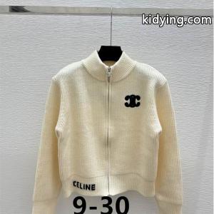 2026秋冬トレンド シックアイボリー×ブラック セリーヌ コピー celine コピー 偽物 リブジップ カーディガンkidying26zuiGHj