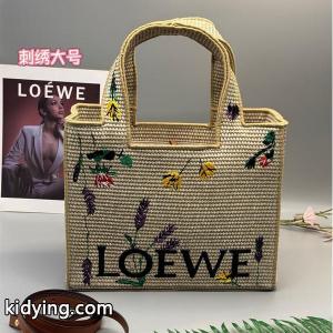 ロエベ コピー スーパーコピー フラワー刺繍 かごバッグ トートバッグ 高品質 ストロー素材 モード系 loewe コピーkidying264Tfyqy