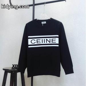 celine コピー セリーヌ コピー 偽物 2026秋冬 ブラック×ホワイト ボーダーロゴ ニット セーター 人気急上昇アイテムkidying26biK5Pn