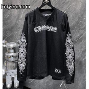 ポケット付きCHROME hearts コピークロムハーツ コピーロングtコピーロゴプリントメンズクルーネック長袖シャツkidying26S5XXTD