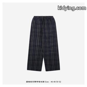 バレンシアガ コピー コピー チェックパンツ ブルーグリッド パターン ゆったりフィット カジュアル 長ズボン balenciaga コピーkidying26DCOn8b