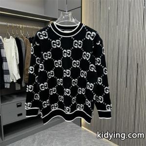 gucci コピー スーパーコピー GG総柄 ブラック クルーネック ニット セーター モノグラム デザイン グッチ コピーkidying264DG5Pn