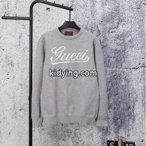 グッチ コピー スーパーコピー ロゴ刺繍 クルーネック スウェット ニット グレー メンズ シンプル gucci コピーkidying26D4rSLf