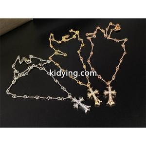CHROME hearts コピー スーパーコピー 華麗 上品 ネックレス ゴールド＆ローズクロス クロムハーツ コピーkidying269zqWXb
