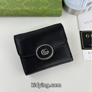 gucci コピー スーパーコピー 三つ折り財布 シンプルデザイン ブラックレザー GGロゴ 高品質N級品 グッチ コピーkidying26i89b4b