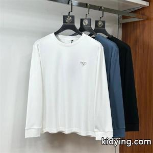 prada コピー 偽物 長袖Tシャツ ベーシック スタイリッシュ クラシック トライアングル プラダ コピーkidying26LfGjmy