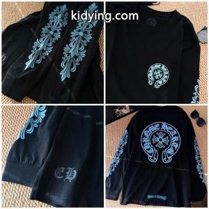 CHROME hearts ブランド コピー スーパーコピー 個性派 モダンストリート ブラック 長袖Tシャツ ブループリントロゴ クロムハーツ ブランド コピーkidying26zq0fmq