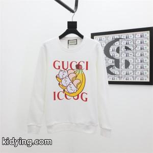 グッチ コピー 偽物 人気爆発 ICCUG バナナキャット プリント スウェット トレーナー ホワイト おすすめ gucci コピーkidying26Gbaemy