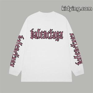 バレンシアガ コピー コピー 長袖Tシャツ ピンクロゴ プリント 長袖 ストリートファッション カジュアル balenciaga コピーkidying268Pfq4r