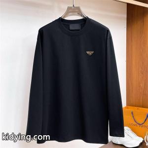 prada コピー コピー 長袖Tシャツ ホワイト 小ロゴ シンプルファッション おしゃれ プラダ コピーkidying26LfObyu