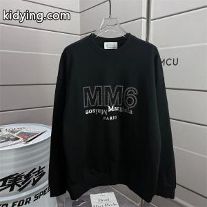 Maison Margiela コピー パーカー MM6 ロゴ 反転デザイン ブラック メゾンマルジェラkidying26vuiGDm