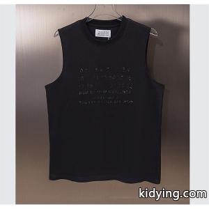 メゾン マルジェラコピー MM6 Maison MargielaブラックノースリーブTシャツ 数字ロゴエンボス加工 クルーネックkidying26vmCKby