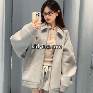 ミュウミュウ コピー コピー ブルゾン ジップアップ オーバーサイズ グレー 高級 miu miu コピーkidying26Wn4bGb