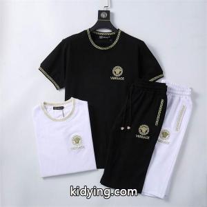 ストリートヴェルサーチ スーパーコピースーパーコピーゴルードロゴプリントTシャツ&ショートパンツセットアップversace スーパーコピー上下セットkidying26qSfGLv