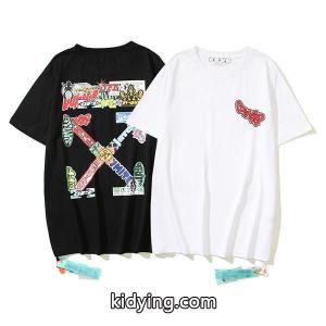 チャーム満々！夏着物 オフホワイト コピーブランド Ｔシャツ コピー メンズ ファッション 春夏トップス Off-white コピーブランド 日常 半袖 Tシャツ 通学 通勤 ボイズkidying26WziO5v