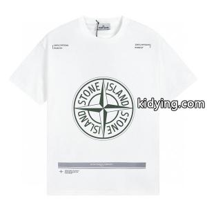 STONE ISLAND コピー Tシャツ ホワイト ネイビー ロゴスクエアプリント メンズ ファッションストーンアイランド_スーパーコピーブランド激安通販 専門店kidying26TjCauC