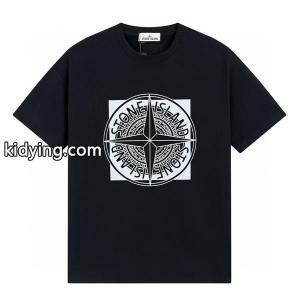 ストーンアイランド 偽物 Tシャツ ホワイト グリーンロゴ デザインプリント メンズ ファッションSTONE ISLAND_スーパーコピーブランド激安通販 専門店kidying26CS5fGf