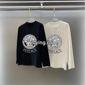長袖Tシャツ ヴェルサーチ スーパーコピー versace スーパーコピー コピー2026秋冬トレンド 話題 ブラック × ホワイト メデューサ柄kidying261zaiya